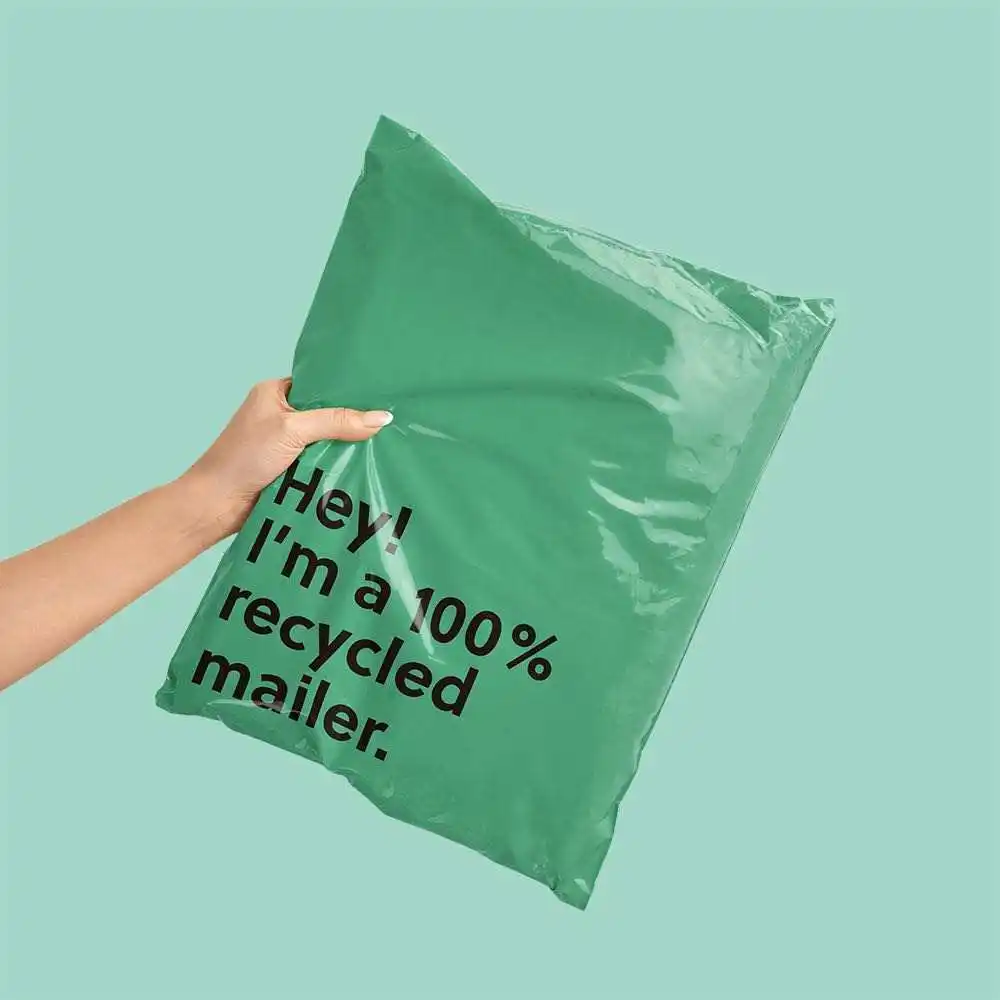 Bolsas de embalagem biodegradáveis poly mailer, compostáveis, bolsa de envio com logotipo personalizado para roupas