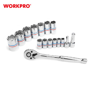 WORKPRO16PCメカニックツールボックスセット3/8 "ダブルエンドCR-Vスパナソケットセット自動修理ハンドツールキットギアレンチ - Product Image 2
