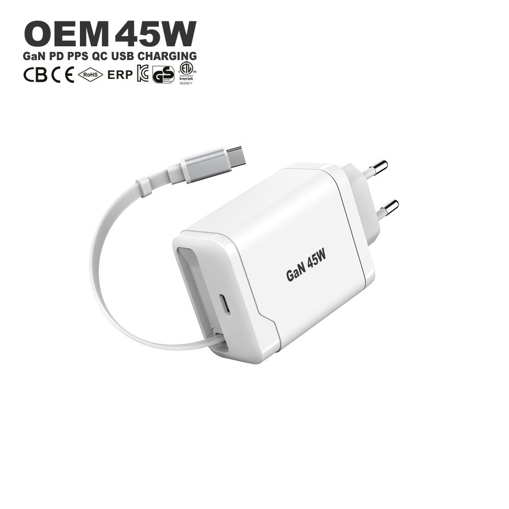 45w retractable cable charger