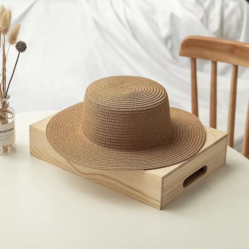 Sombreros de Panamá plegables cubo hierba natural Sol de gran tamaño verano Mujer al por mayor a granel