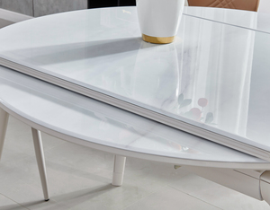 2024 Popular Factory Home Furniture Dining Room <strong>Table</strong> Set Modern <strong>Design</strong> <strong>Rotary</strong> Expansion Round Dining <strong>Table</strong> With Chairs