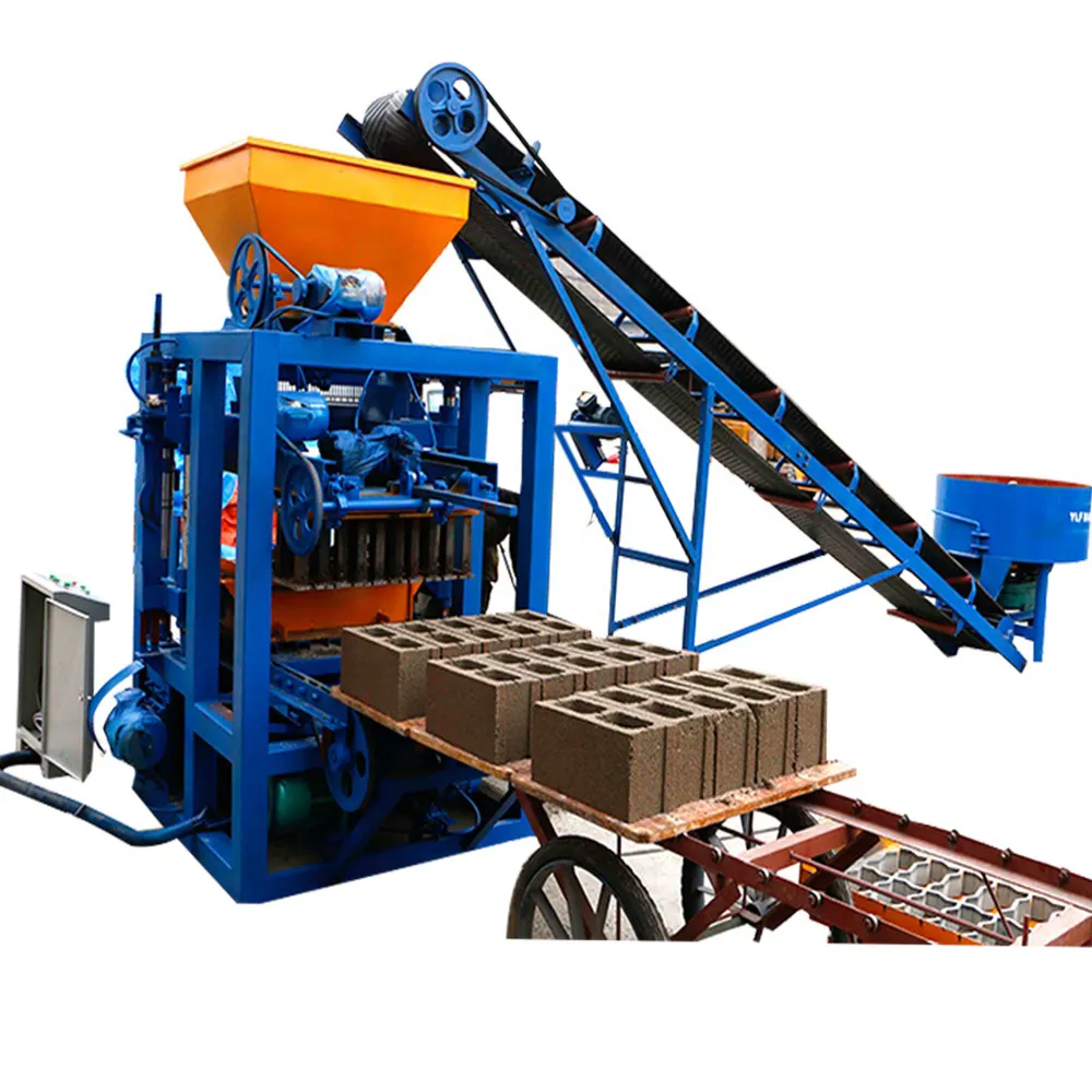 Qt4-24 machine de fabrication de blocs creux semi-automatiques, machines de fabrication de briques de ciment