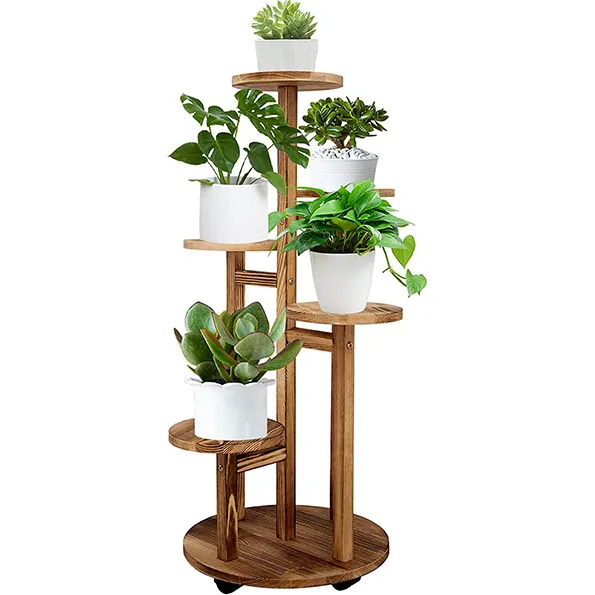 5-stufiger hoher Pflanzenst änder für den Innen-und Außenbereich, Eck regal für Holz pflanzen regale Mehrstufiger Pflanz gefäß halter Blumen ständer