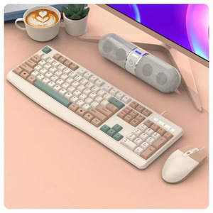 Tastatur- und Maus-Set modisch Farben-Übereinstimmung Manipulator-Gefühl verdrahtet USB-Tastatur Maus Computer Notizbuch Spiel-Tastatur