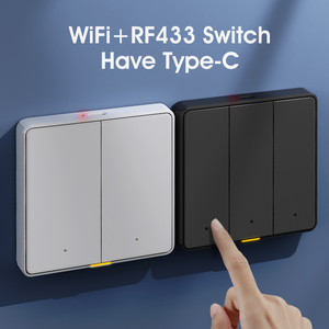 SMATRULタイプCスマートホームキーAlexa Google <span class=keywords><strong>Home</strong></span> Tuya WIFI RF433 EUシングルポールABSタイミング音声アプリ機能に対応