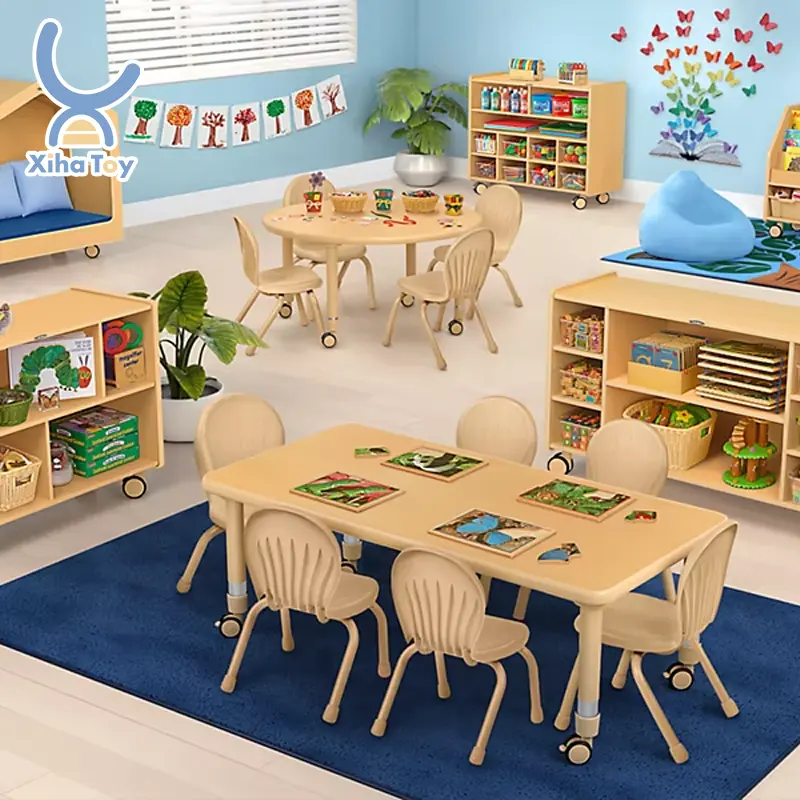 Chăm Sóc Trẻ Em Trung Tâm Chăm Sóc Trẻ Em Trường Mầm Non Đồ Nội Thất Bộ Mẫu Giáo Bằng Gỗ Montessori Đồ Nội Thất Bàn Ghế Bộ