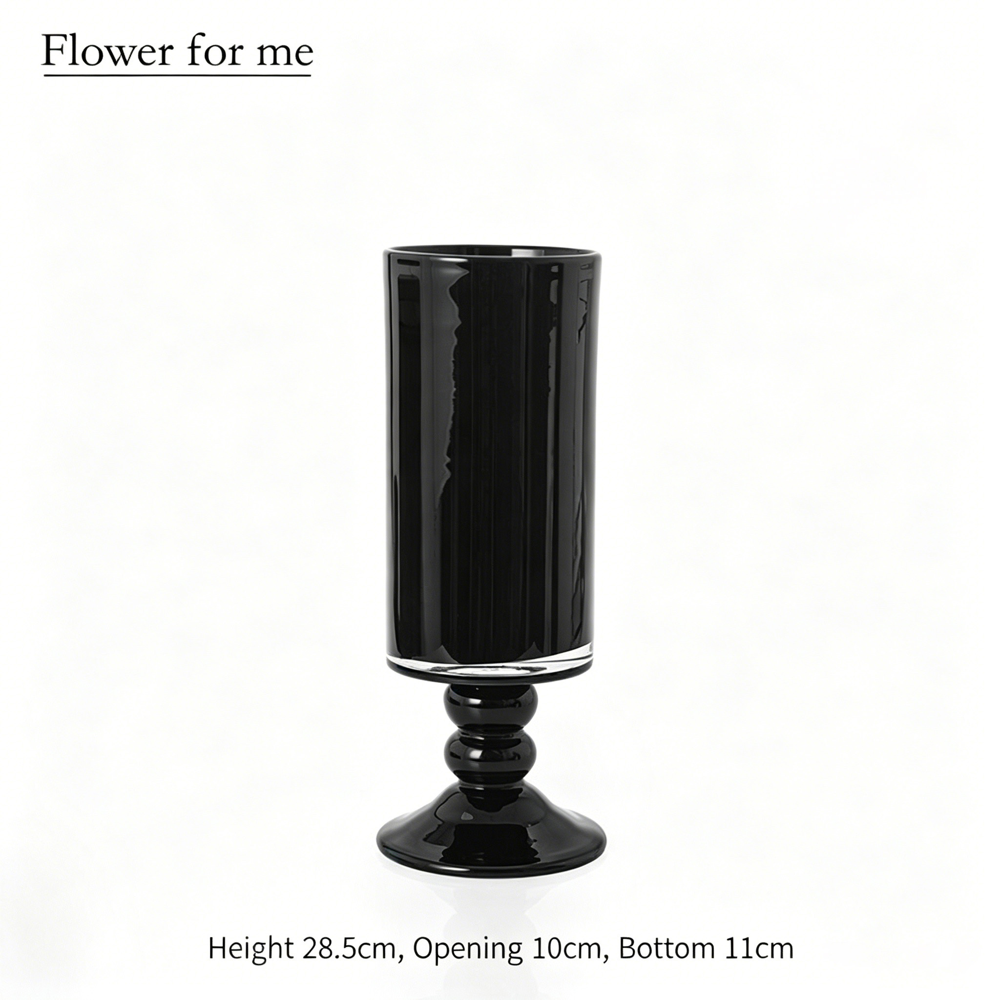 Hauteur 28,5 cm Tube droit en verre obsidienne noire