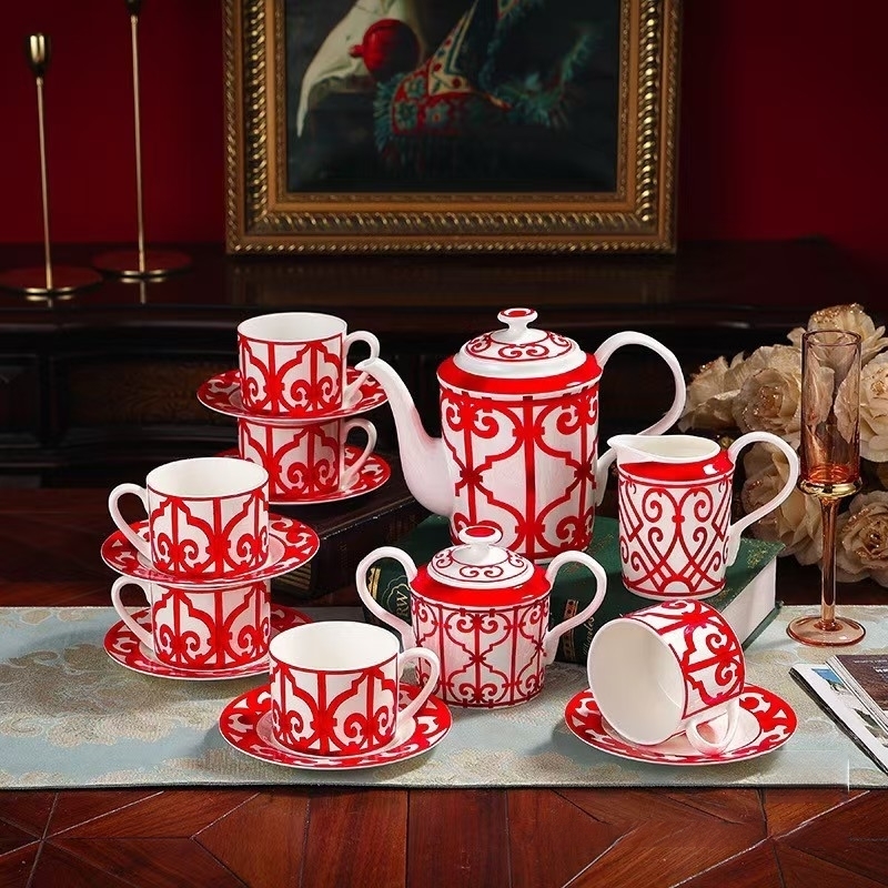 Ensemble à café rouge