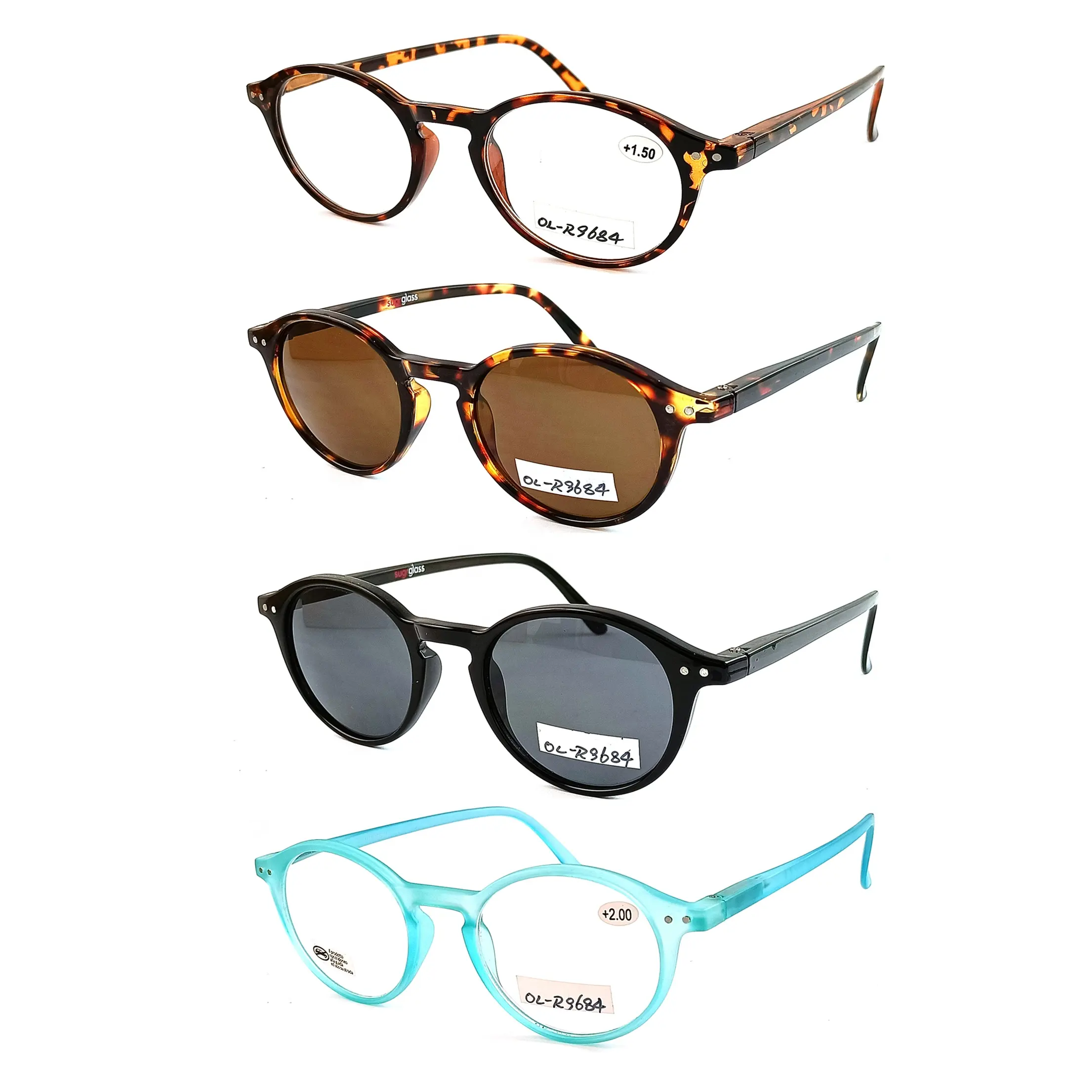 Kacamata baca kualitas tinggi laris, bingkai bulat kacamata komputer anti cahaya biru, kacamata baca wanita.