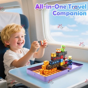 2025 Trending 49 Stuks Plastic Magnetische Kubussen Steel Leren Reis Speelgoed Set Draagbare Blikken Doos Mini Magnetische Bouwstenen Voor Kinderen - Product Image 3