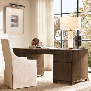 MYHOME 2025 <strong>Executive</strong> Reeded Desk <strong>Durable</strong> 7-Drawer Antique <strong>Computer</strong> Table for Home Office Use Manager Desk Furniture Set - Product Image 6