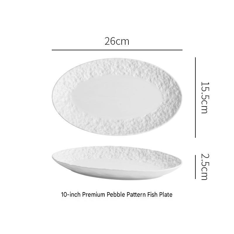 white--10inch premium gravel pattern fish plate