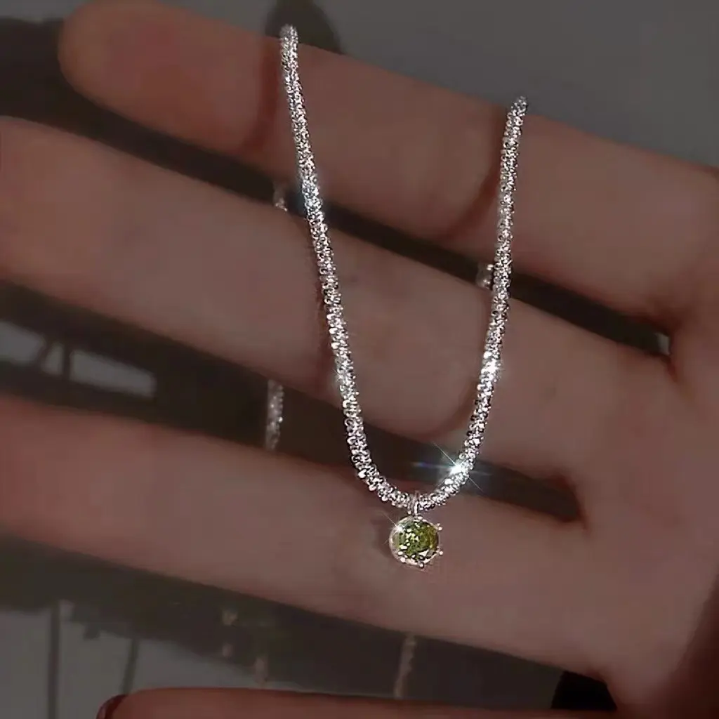 2022 Luxury Glitter Tennis Chain collana con ciondolo smeraldo oro argento Bling Crystal Sparkle Twisted Rope Chain Necklace Jewelry