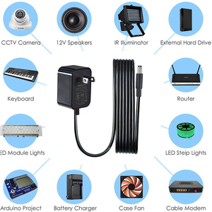 12V 1.5A开关电源AC适配器100-240V AC至DC转换器12V 1.5A电源适配器，带5.5 x 2.5毫米/2.1毫米插头 - Product Image 3