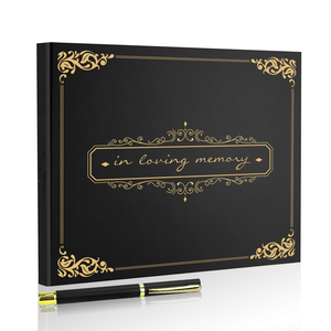 2025 Custom Printing in Loving <strong>Memory</strong> Guest Book Celebration of Life Funeral Black Sign in Blank Memorial Service Notebook - Product Image 2