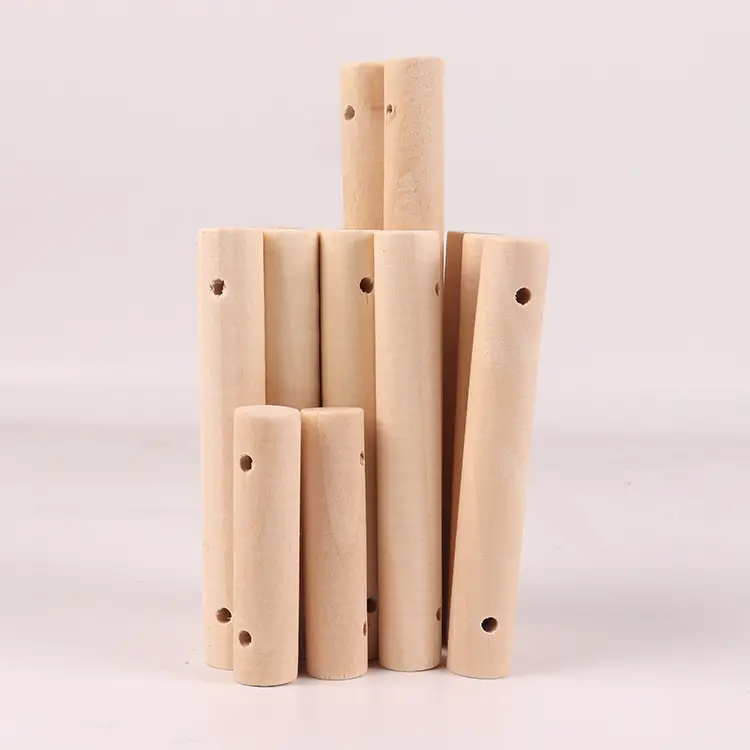 New round wood rod bird cage toy original wood color multi-specification rod diy accessories punch solid wood rod