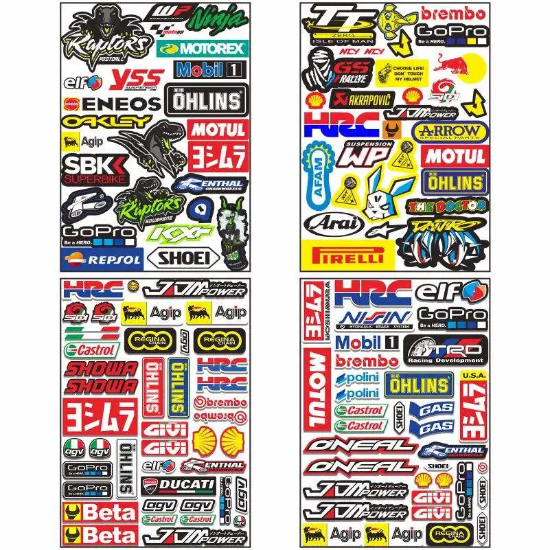 رسومات سباق من الألومنيوم ملصقات دراجة موتوكروس سكوترز كهربائية ملصقات دراجة نارية عاكسة مقاومة للماء للديكور