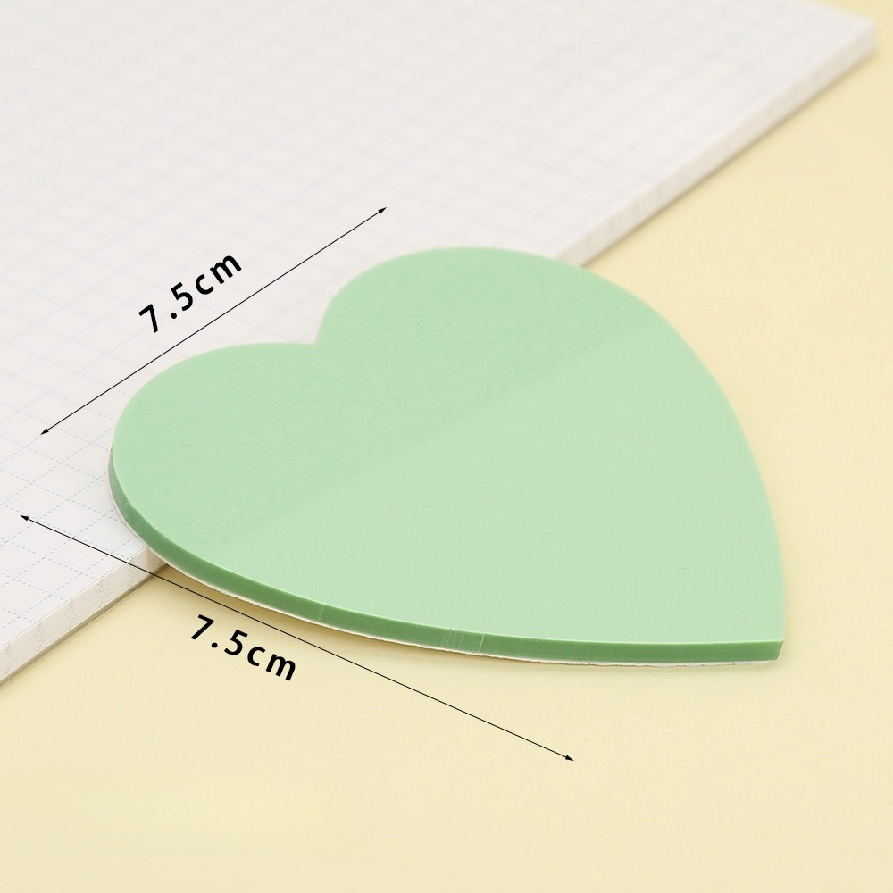 Forme de cœur, couleur verte, 1 pièce / 50 feuilles de papier