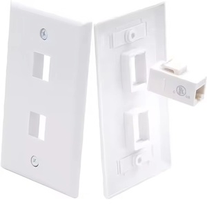 Placa frontal de red de comunicación tipo EE. UU., 1 puerto, 2 puertos, placa de pared para conexión a Internet Keystone, placa frontal de plástico RJ45 RJ11