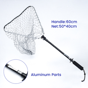 取り外し可能な釣りネットロングハンドル結び目ナイロンネット魚キャッチ着陸ネット - Product Image 5