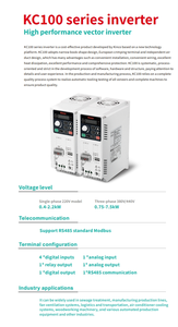 Kinco KC100 serisi VFD invertör Modbus RS485 tek fazlı 220V/0.4-2.2kW ve üç fazlı 380V/0.75-5.5kW KC100-4T-0R75G - Product Image 6