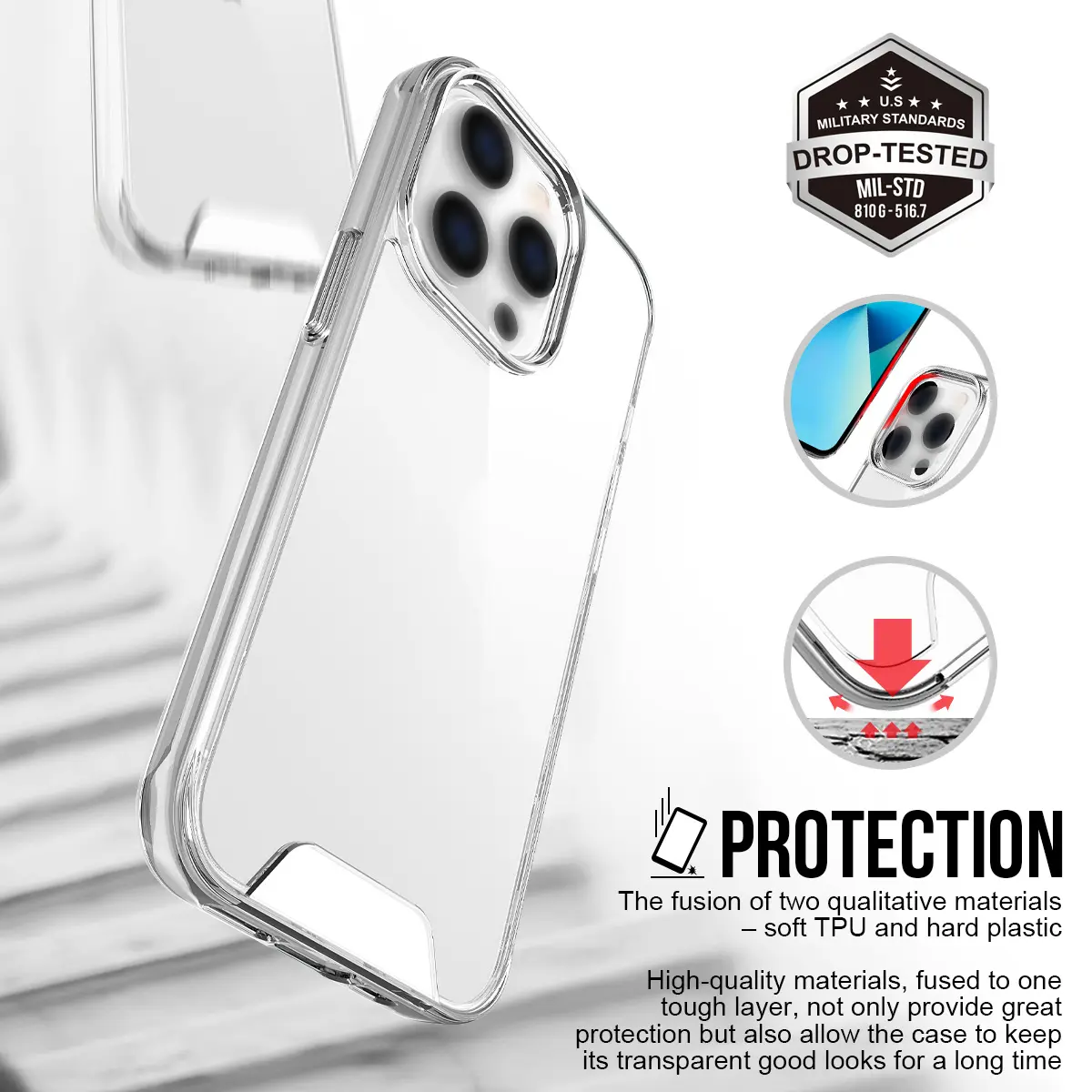 Voor Apple Iphone 14 Pro Max Telefoon Case Hard Pc Clear Case Camera Bescherm Back Cover