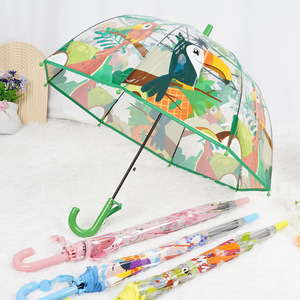 2-5岁儿童伞透明伞森林卡通安全轻便儿童长柄雨伞 - Product Image 1