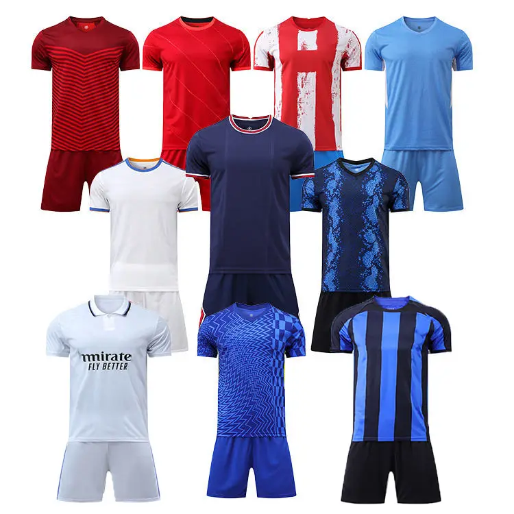 Commercio all'ingrosso 2023 nuova divisa da calcio sportiva Logo personalizzato stampa uniforme da calcio maglie da calcio sublimazione abbigliamento da calcio