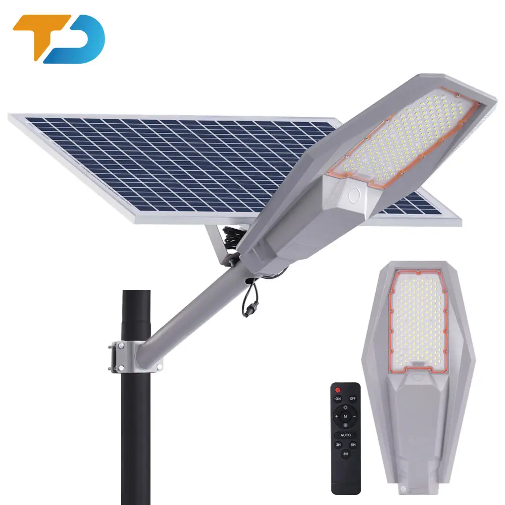 Tecdeft 400w Integrated Street Solar Lamp With Remote Outdoor Waterproof Smart Sensor Solar Led Street Light