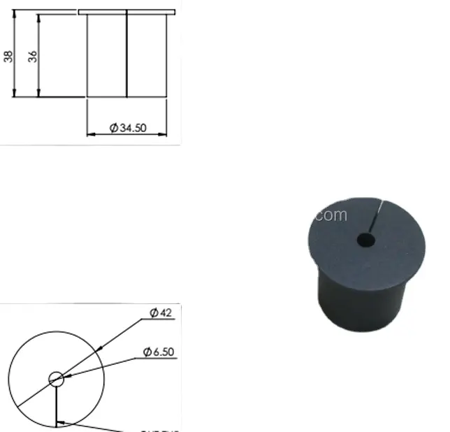 Tapón de goma de silicona suave para enchufe de tubo de 42 mm 1,65 1 5/8 pulgadas con apertura para enchufe de enlace 34,5 para pared