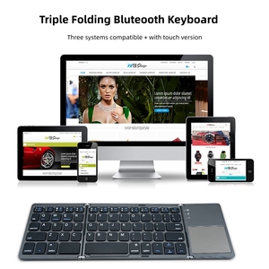 Teclado inalámbrico ultrafino portátil de tres pliegues con Trackpad portátil Oficina Aprendizaje Teléfono móvil Tablet Teclado universal - Product Image 5