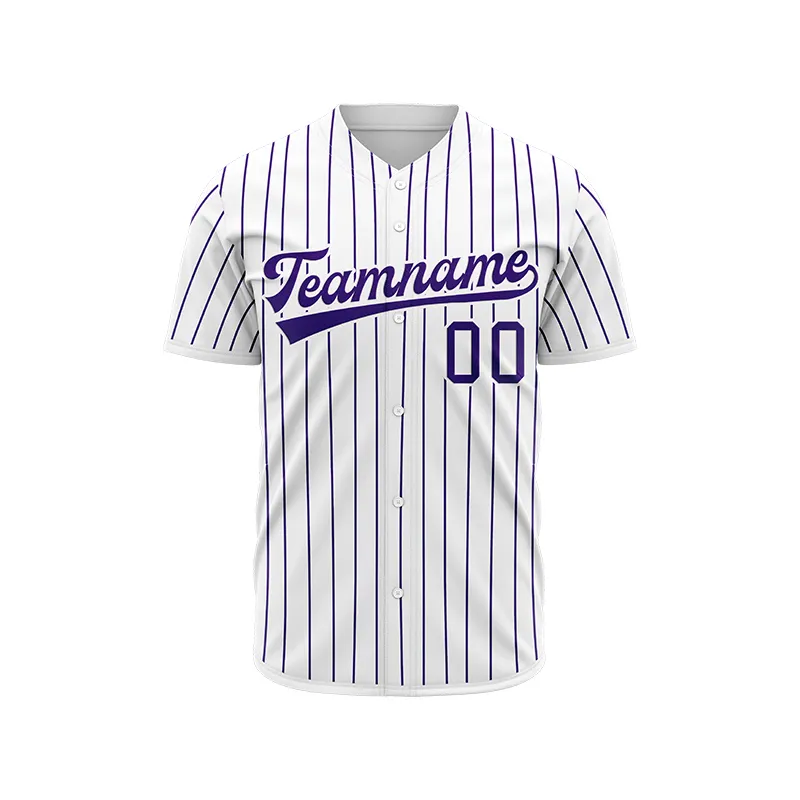 Camisas lisas de béisbol con impresión personalizada Jersey de béisbol azul Traje para hombre Sublimación Precio barato Jersey de béisbol con botones completos