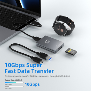 Süper hız 2 in 1 CF express tip A SD3.0 Windows Mac Linux Android için kart okuyucu 10Gbps tip C kart okuyucu adaptörü - Product Image 6
