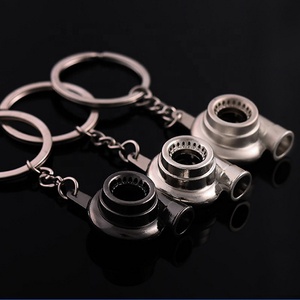 <strong>Turbo</strong> Gear Brake Disc Caliper Keychain Creative Auto Parts Metal Wheel Tire Rim <strong>Key</strong> Ring Hub Keychain with Shock Absorber