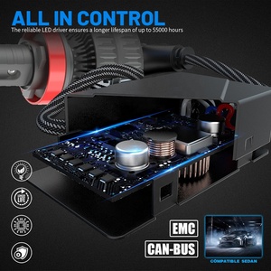 T102 h11 h7 hb3 h3 h8 dijital ekran sürücü canbus 1200w 800w 500w yanıp uzaktan kumanda 4575 cips araba için led farlar - Product Image 5