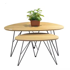 <strong>Multi</strong> <strong>Functional</strong> Mid Century Modern Coffee <strong>Table</strong> for Living Room Small Apartment Home Rustic Oval Coffee <strong>Table</strong> Set - Product Image 2