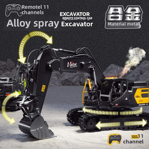 Chenghai <strong>Toys</strong> 2.4g Oversized Alloy Remote Control Excavator Classy <strong>Black</strong> Technology Kids Engineering Vehicle for Expert - Product Image 5