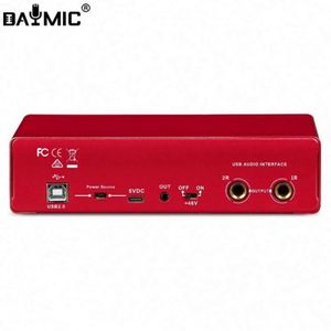 Factory <strong>USB</strong> Sound <strong>Card</strong> Professional 2 Channel Soundcard Audio Interface for Live Recording Mini Mixer - Product Image 6