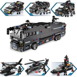 รถตำรวจในเมือง SWAT 1ใน6โมเดลเครื่องบินแปลงร่างอิฐบล็อก - Product Image 6