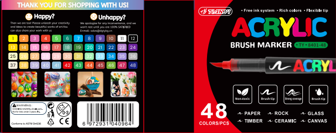 Scatola di carta colorata da 48.