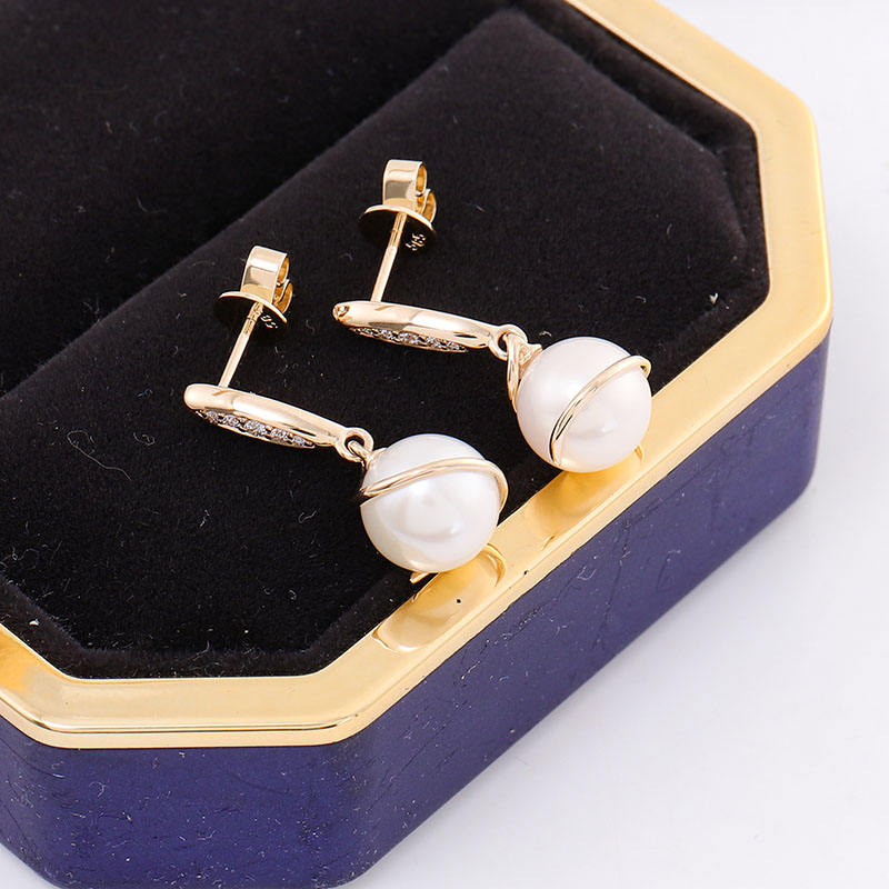 ต่างหูห้อยทองแท้ 10k