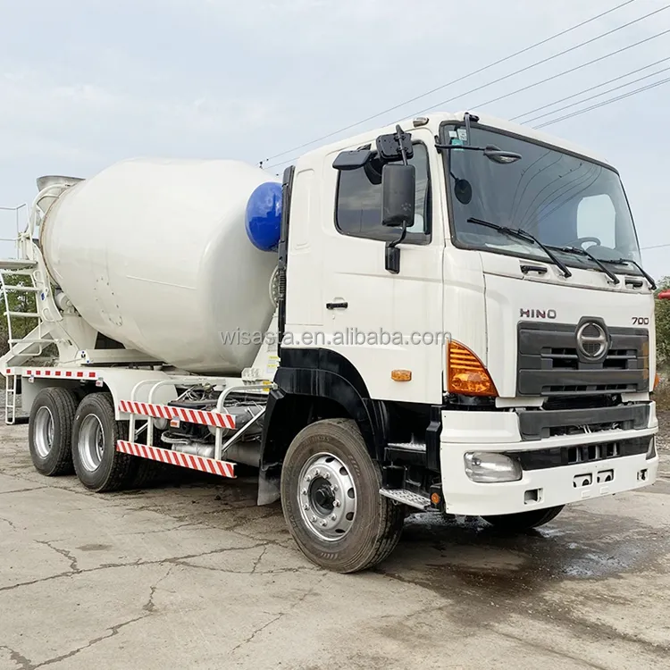 2016 kullanılmış 10m3 zoomlion hino beton harç kamyonu dizel motorlu boyutlar kapasite