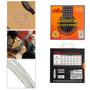 Alice Strings-Juego de cuerdas para Guitarra clásica, juego de cuerdas para Guitarra con revestimiento antioxidante, núcleo de nailon de carbono y cobre plateado, AC-158 - Product Image 4