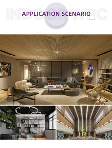 防滑木塑天花板政府建筑木塑3D天花板设计聚氯乙烯吊顶 - Product Image 5