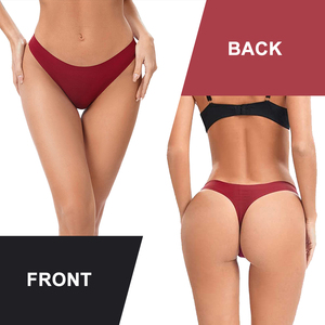 Nahtloser Tanga aus Eisseide mit individuellem Logo, V-förmig, unsichtbar, Damenunterwäsche, sexy <span class=keywords><strong>G</strong></span>-<span class=keywords><strong>String</strong></span>, nahtloser Thong für Damen - Product Image 4