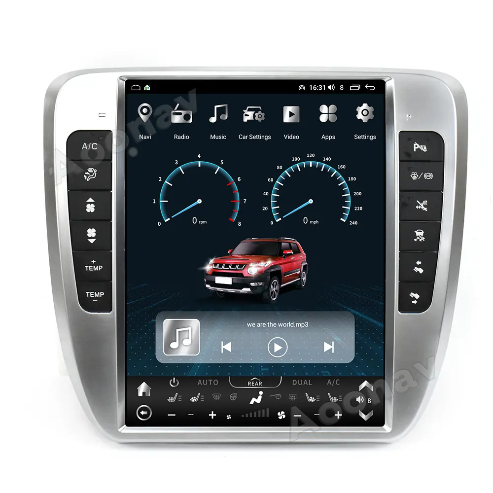 راديو سيارة يعمل بنظام أندرويد 12 للسيارة طراز GMC Yukon Chevrolet Tahoe Suburban 2007 2008-2014 شاشة 12.1 بوصة نظام تحديد المواقع GPS مشغل وسائط متعددة Carplay