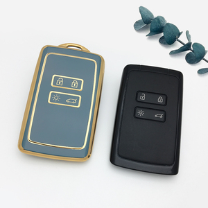 Auto Accessories TPU Gold Edge Car <strong>Key</strong> Cover Smart <strong>Key</strong> Shell Case Protector Fit for Renault Clio Koleos Captur <strong>Espace</strong> - Product Image 2