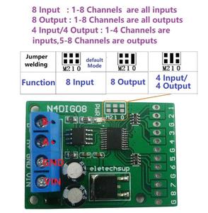 N4DIG08 8CH ingresso/uscita UART RS485 Modbus RTU Controller modulo di espansione PLC - Product Image 5