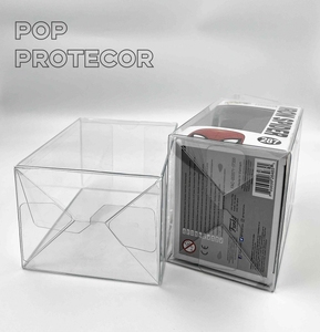 卸売PETプラスチック透明プロテクターハードビニール包装小さな透明なアセテートボックスパッキングファンコポップギフトカバー付き