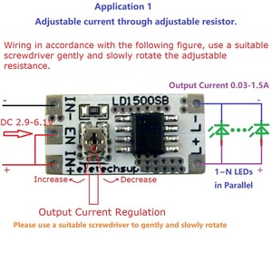 DC 3-6V 28-1500mA corrente di uscita regolabile ad alta luminosità LED Driver modulo PWM Controller DC-DC convertitore di corrente costante - Product Image 4